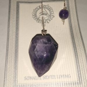 Chevron Amethyst Pendulum Divination Dowsing Meditation Energy Flow Ritual Pagan
